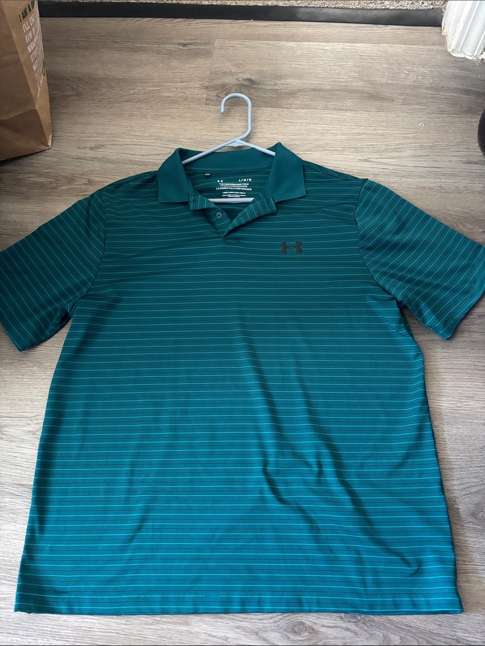 Under Armour Men’s Teal Green Striped Performance Polo